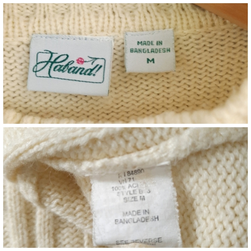 Haband! Vintage Buttercream Yellow Mock Turtleneck Sweater - Picture 3 of 3